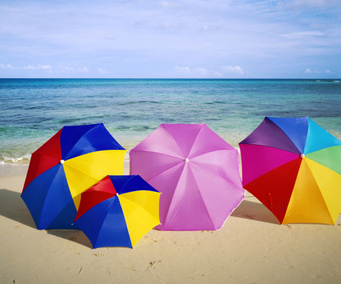 Umbrellas On The Beach screenshot #1 480x400