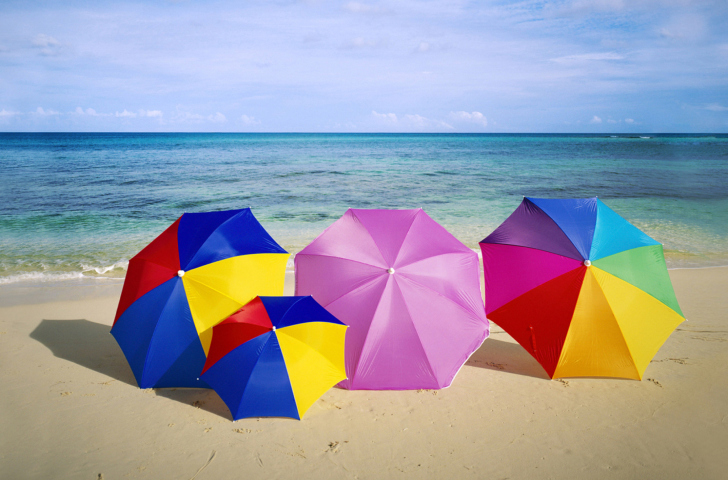 Umbrellas On The Beach wallpaper