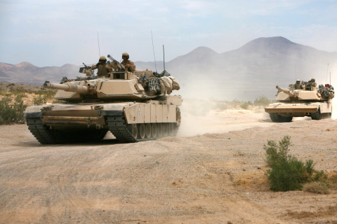 Обои United States Marine Corps on Tanks 480x320