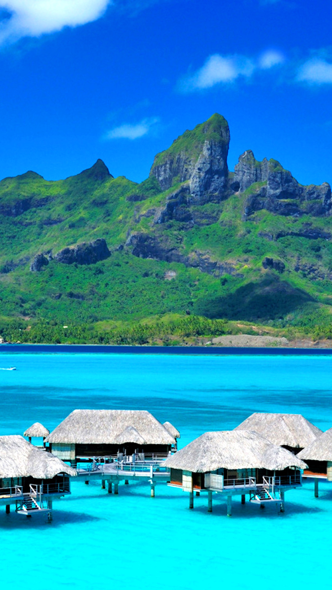 Обои Bora Bora Overwater Bungalow Hotel 1080x1920