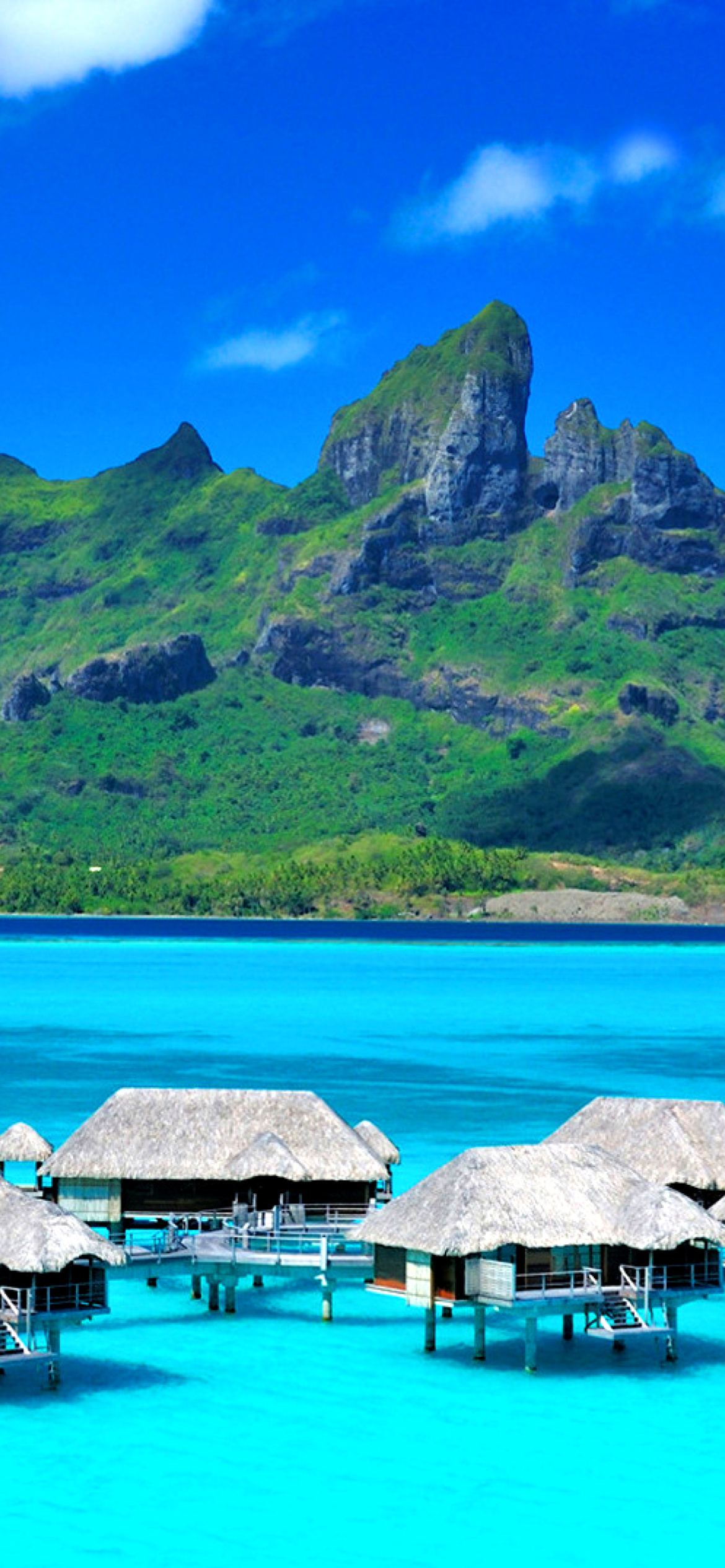 Fondo de pantalla Bora Bora Overwater Bungalow Hotel 1170x2532