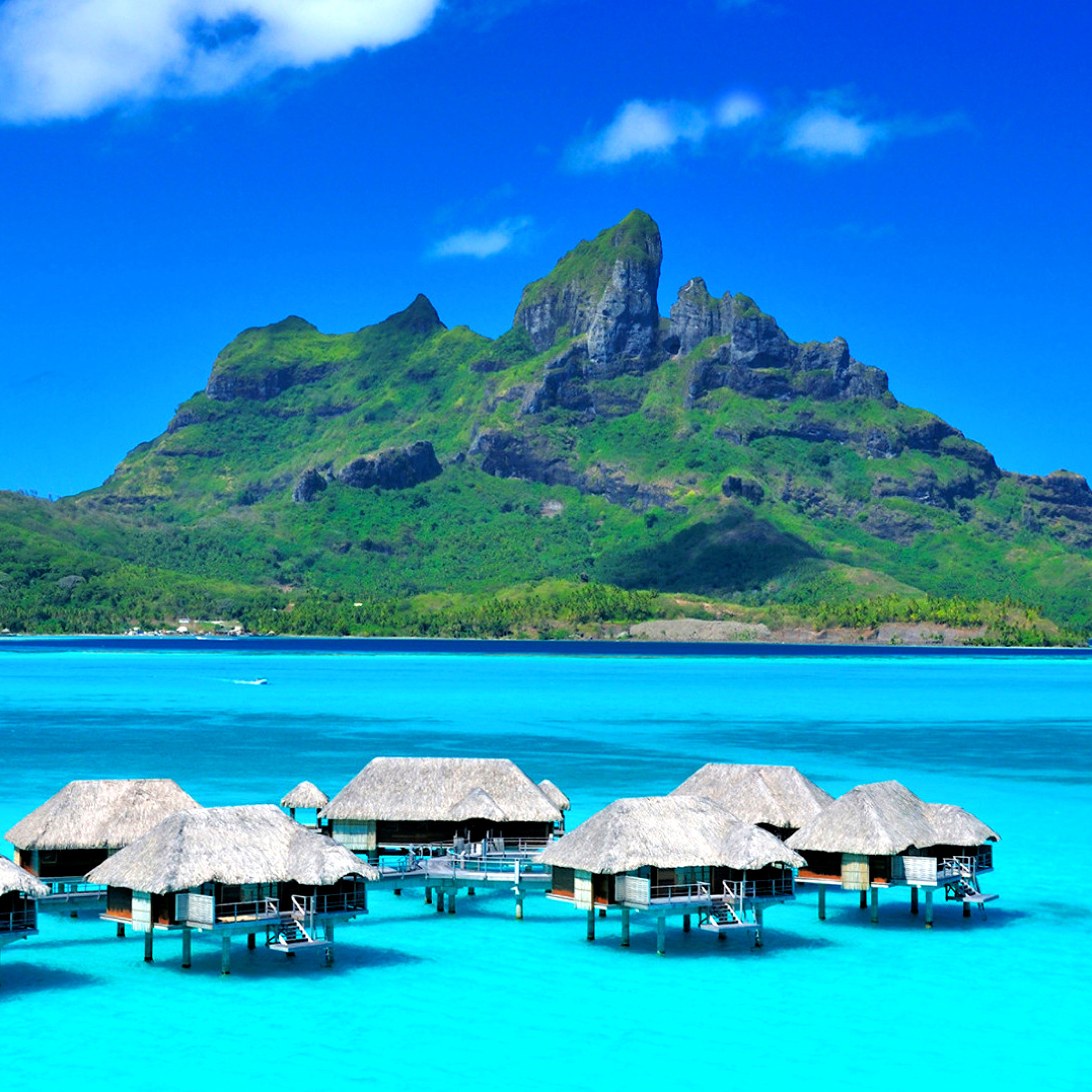 Fondo de pantalla Bora Bora Overwater Bungalow Hotel 2048x2048