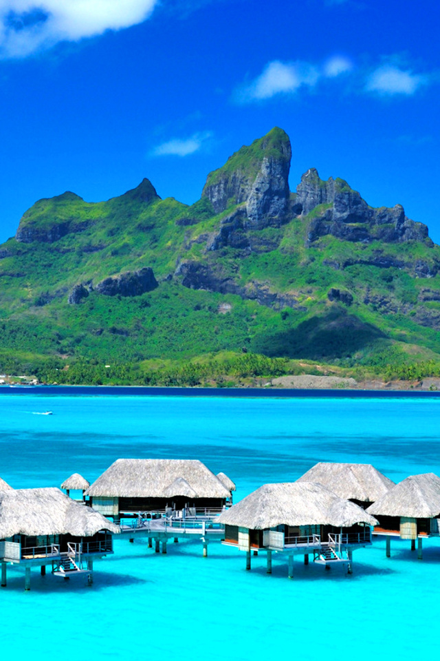 Sfondi Bora Bora Overwater Bungalow Hotel 640x960