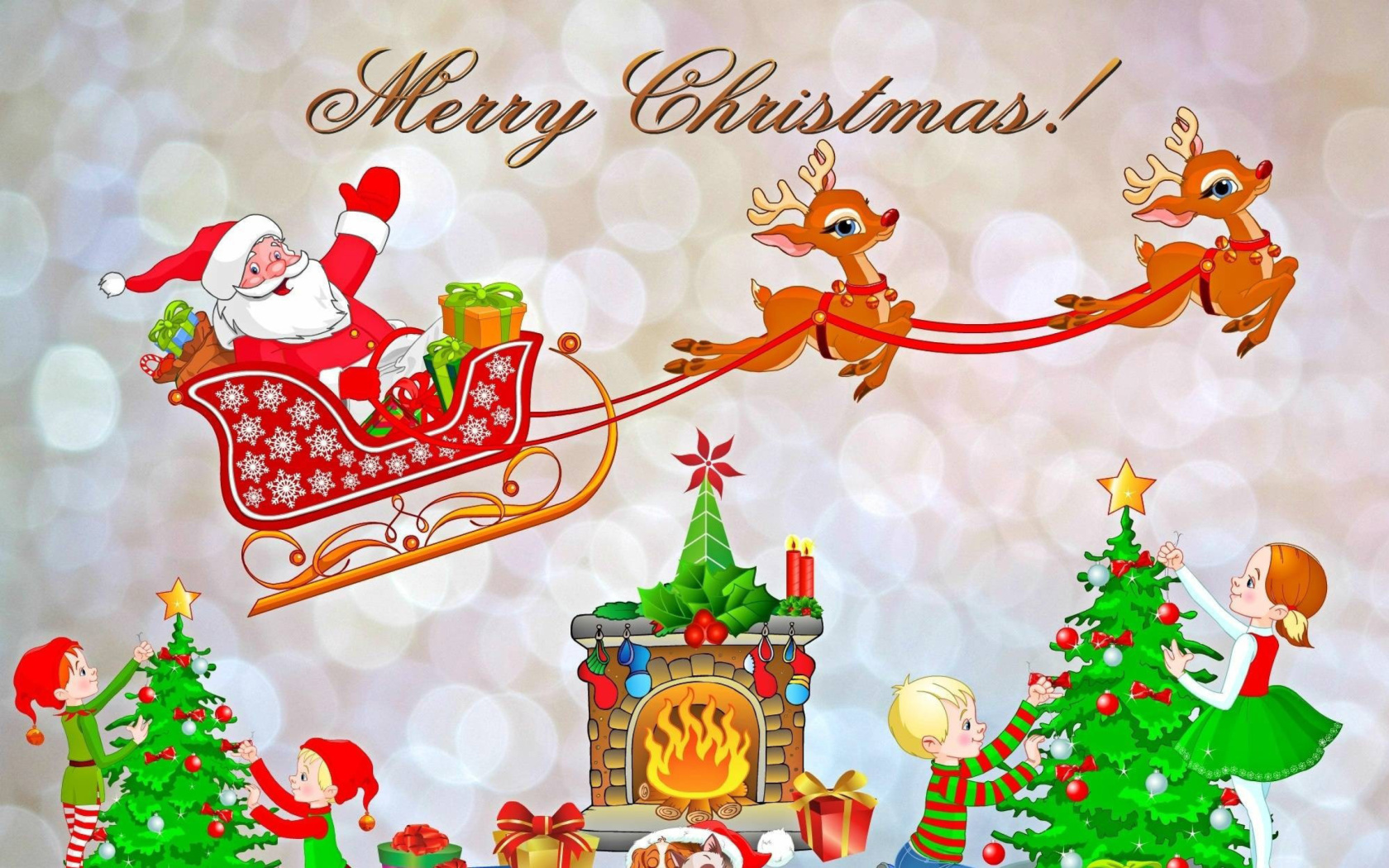 Screenshot №1 pro téma Merry Xmas Card 1680x1050