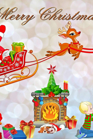 Merry Xmas Card wallpaper 320x480