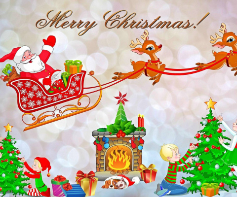 Fondo de pantalla Merry Xmas Card 480x400