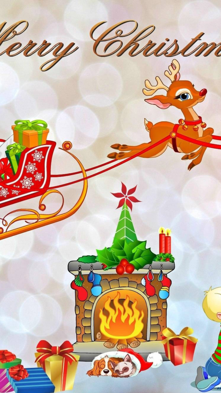 Обои Merry Xmas Card 750x1334