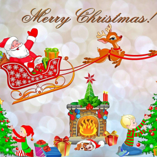 Merry Xmas Card Wallpaper for 128x128