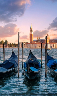 Das Venice Italy Gondolas Wallpaper 240x400