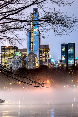 Das Manhattan View From Central Park Wallpaper 320x480