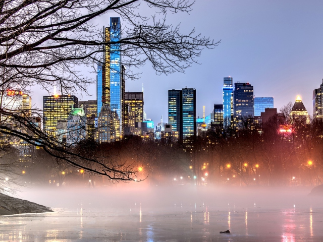 Das Manhattan View From Central Park Wallpaper 640x480