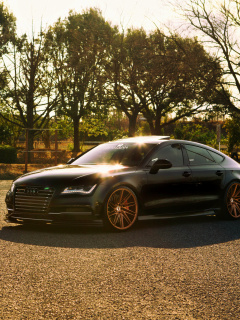 Fondo de pantalla Audi A7 Sportback Vossen Black 240x320