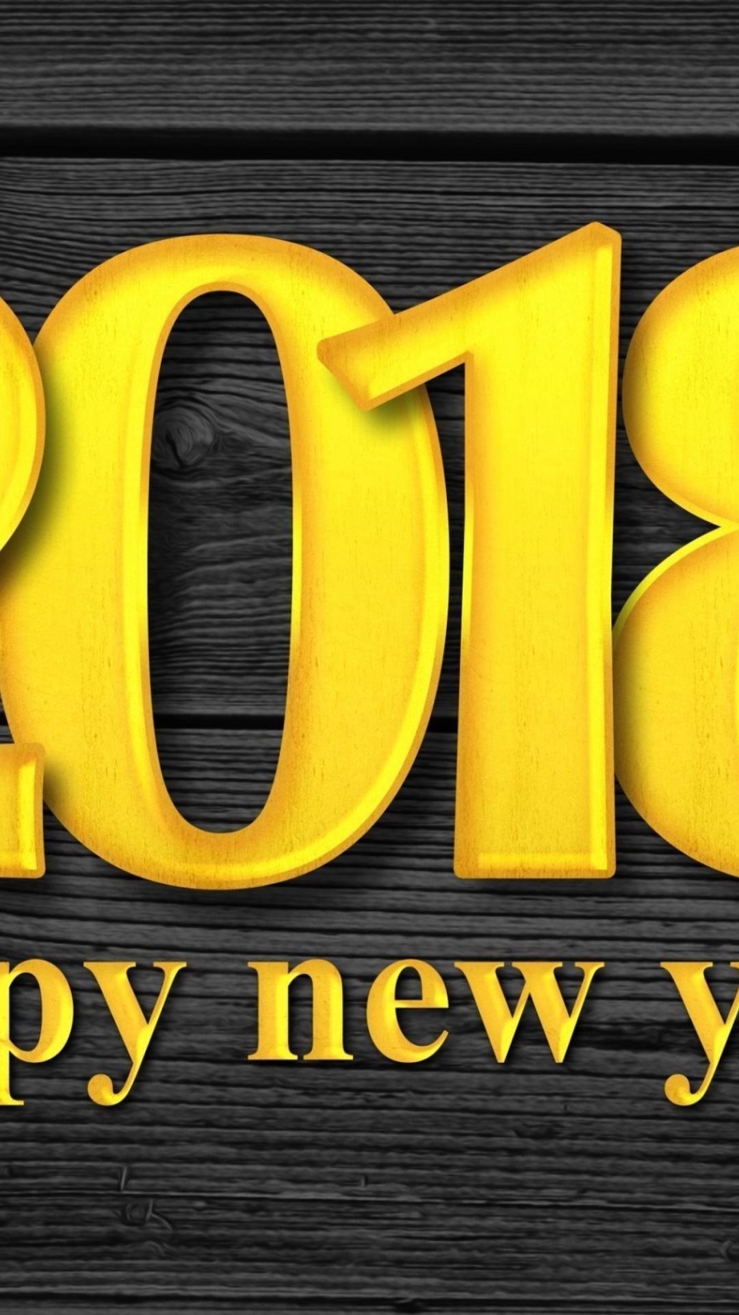 Sfondi 2018 New Year Wooden Texture 1080x1920
