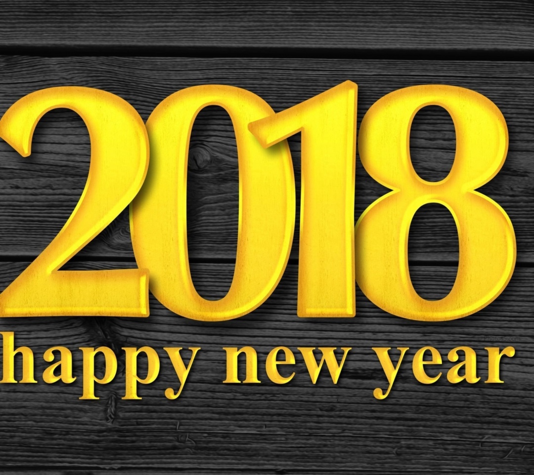 2018 New Year Wooden Texture wallpaper 1080x960