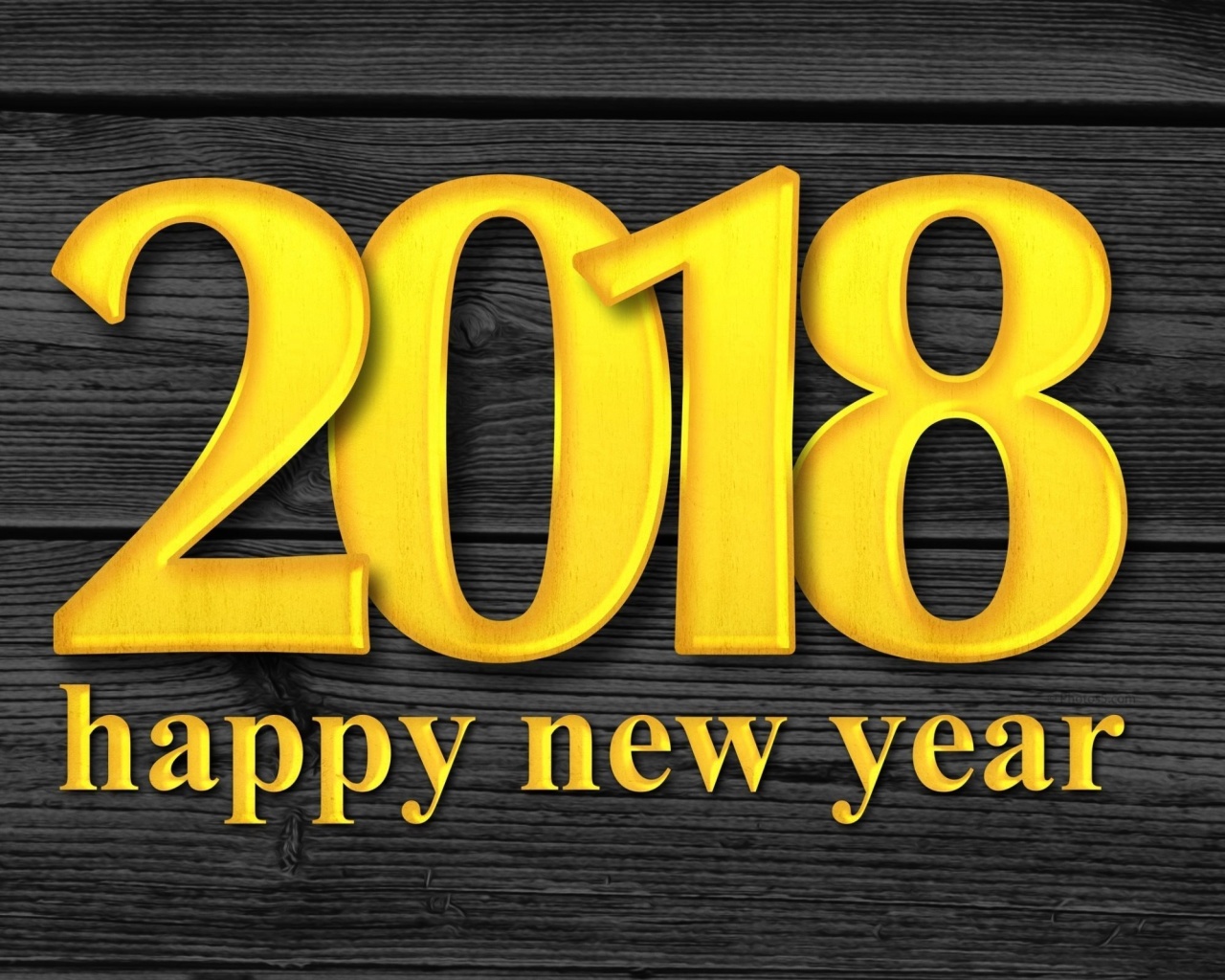 2018 New Year Wooden Texture wallpaper 1280x1024