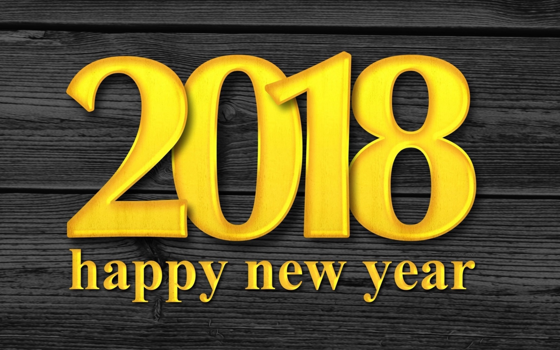 2018 New Year Wooden Texture wallpaper 1920x1200