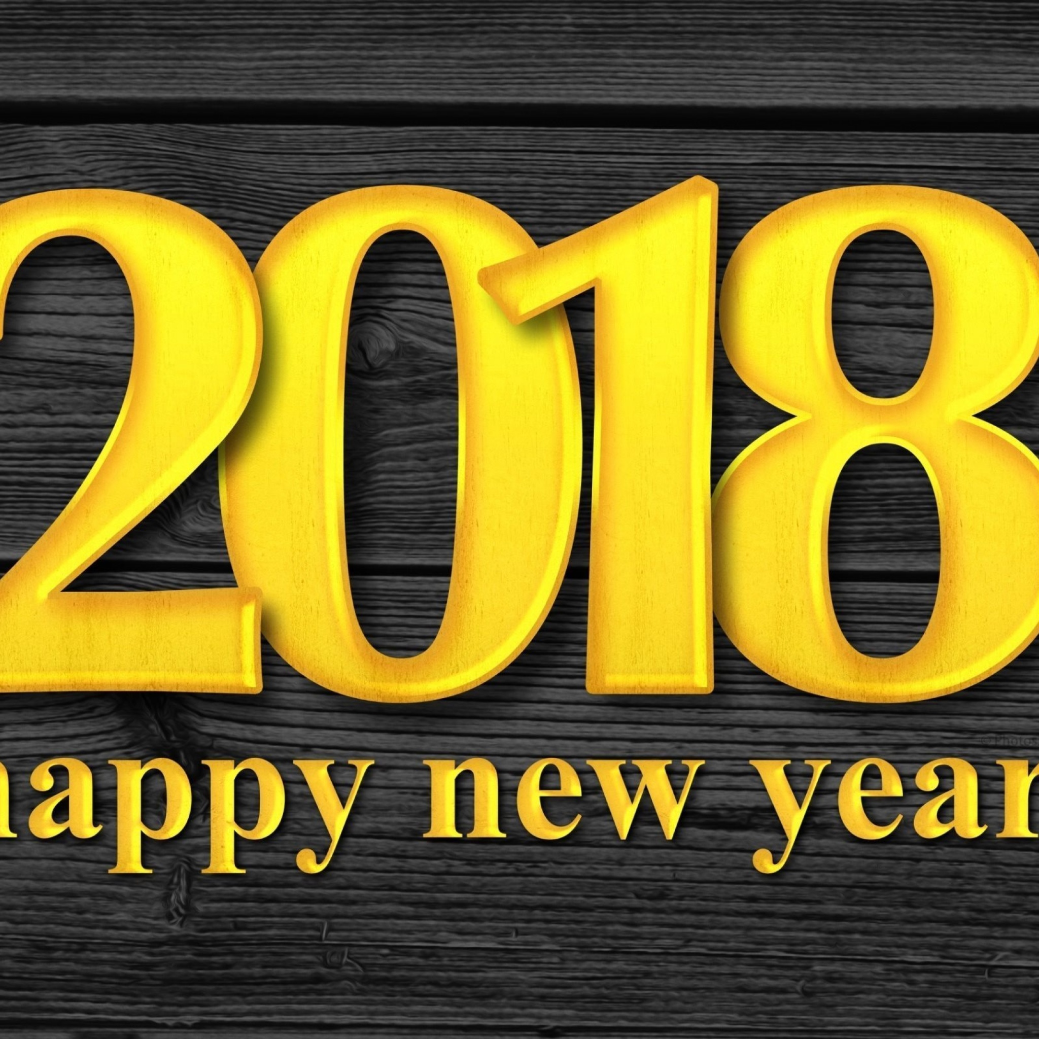 Sfondi 2018 New Year Wooden Texture 2048x2048