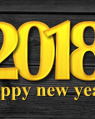 2018 New Year Wooden Texture Wallpaper for 240x320