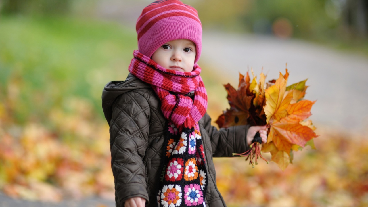 Das Cute Baby In Autumn Wallpaper 1280x720