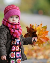 Sfondi Cute Baby In Autumn 176x220
