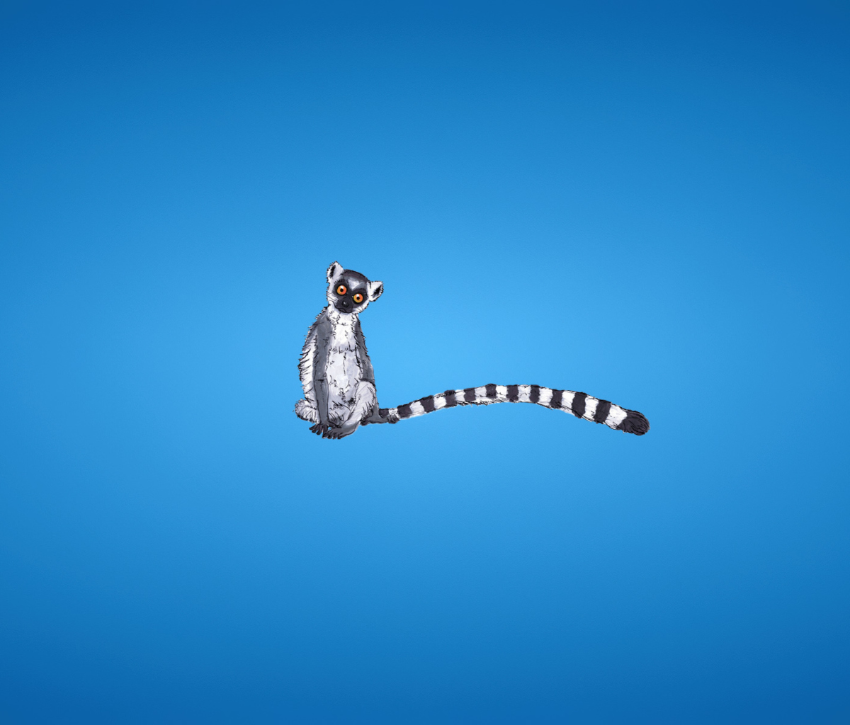 Lemur On Blue Background screenshot #1 1200x1024