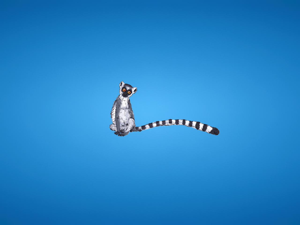 Lemur On Blue Background screenshot #1 1280x960