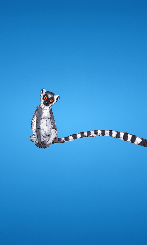 Lemur On Blue Background screenshot #1 480x800