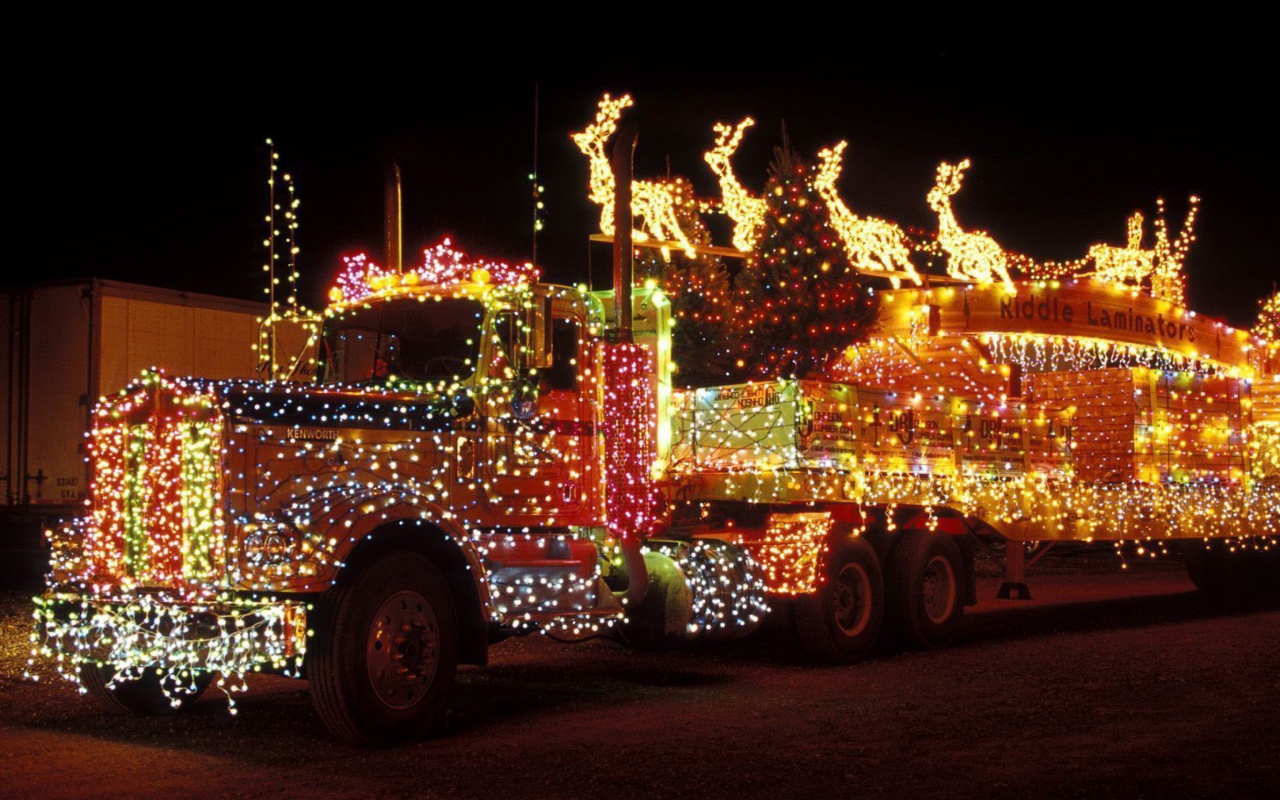 Das Xmas Truck in Lights Wallpaper 1280x800