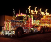 Das Xmas Truck in Lights Wallpaper 176x144