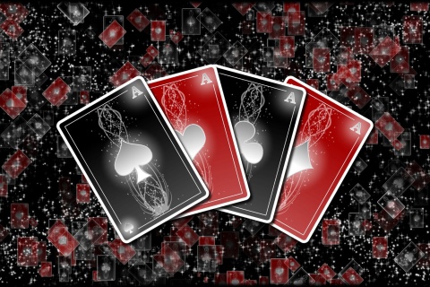 Обои Poker cards 480x320