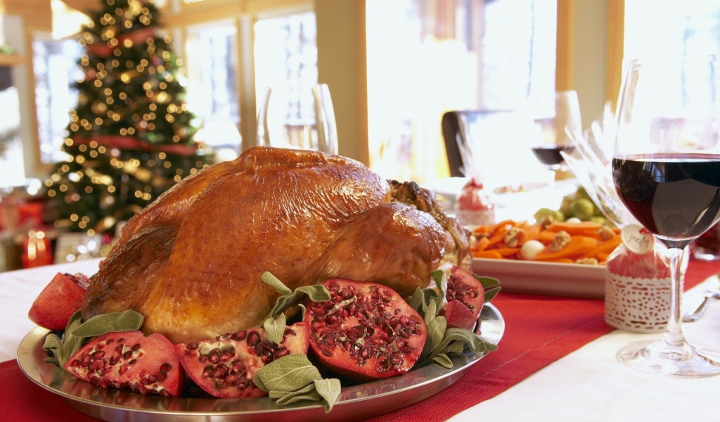 Das Turkey on Thanksgiving Day Wallpaper 1024x600