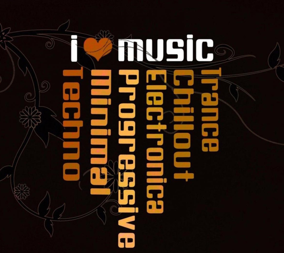 Fondo de pantalla I Love Music 960x854