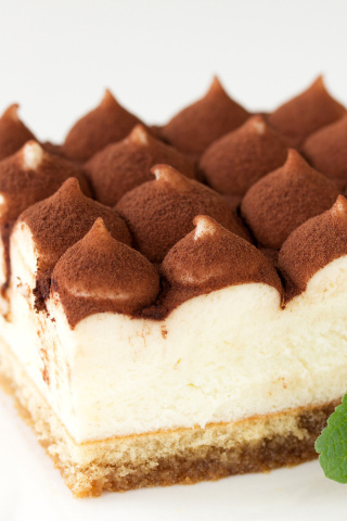 Tiramisu Coffee Flavored Italian Dessert wallpaper 320x480