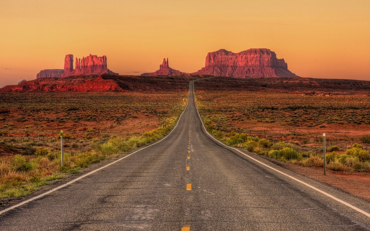 Обои Monument Valley in Arizona 1280x800
