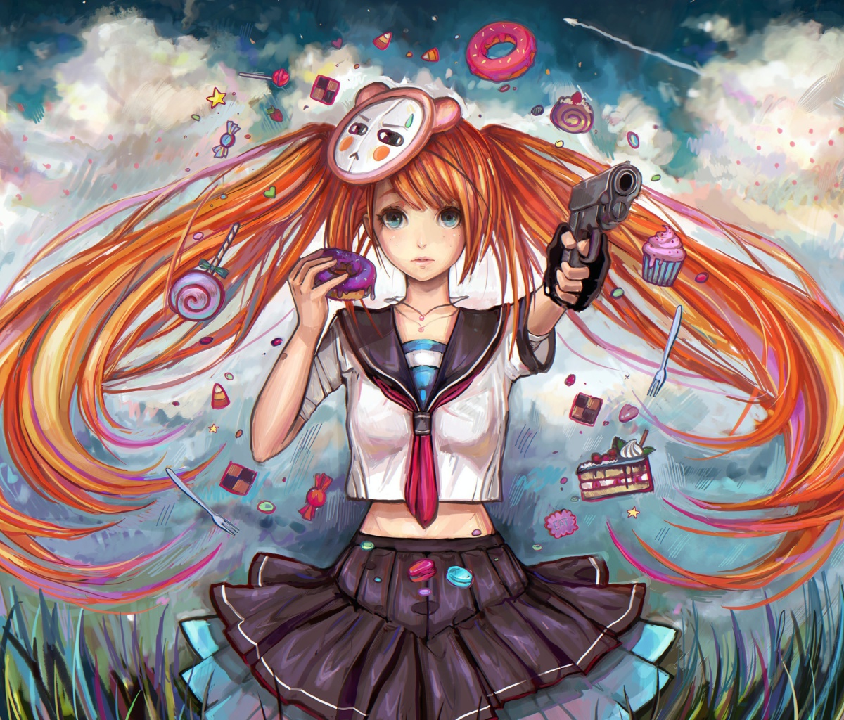 Anime Ginger Girl wallpaper 1200x1024