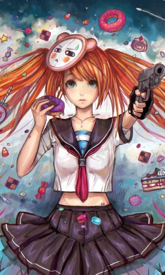 Anime Ginger Girl wallpaper 240x400