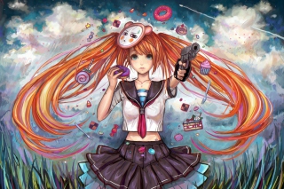 Kostenloses Anime Ginger Girl Wallpaper für Android, iPhone und iPad