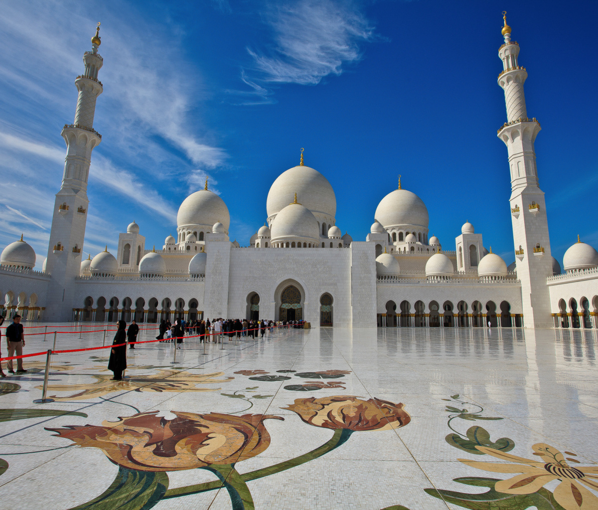 Das Sheikh Zayed Mosque located in Abu Dhabi Wallpaper 1200x1024