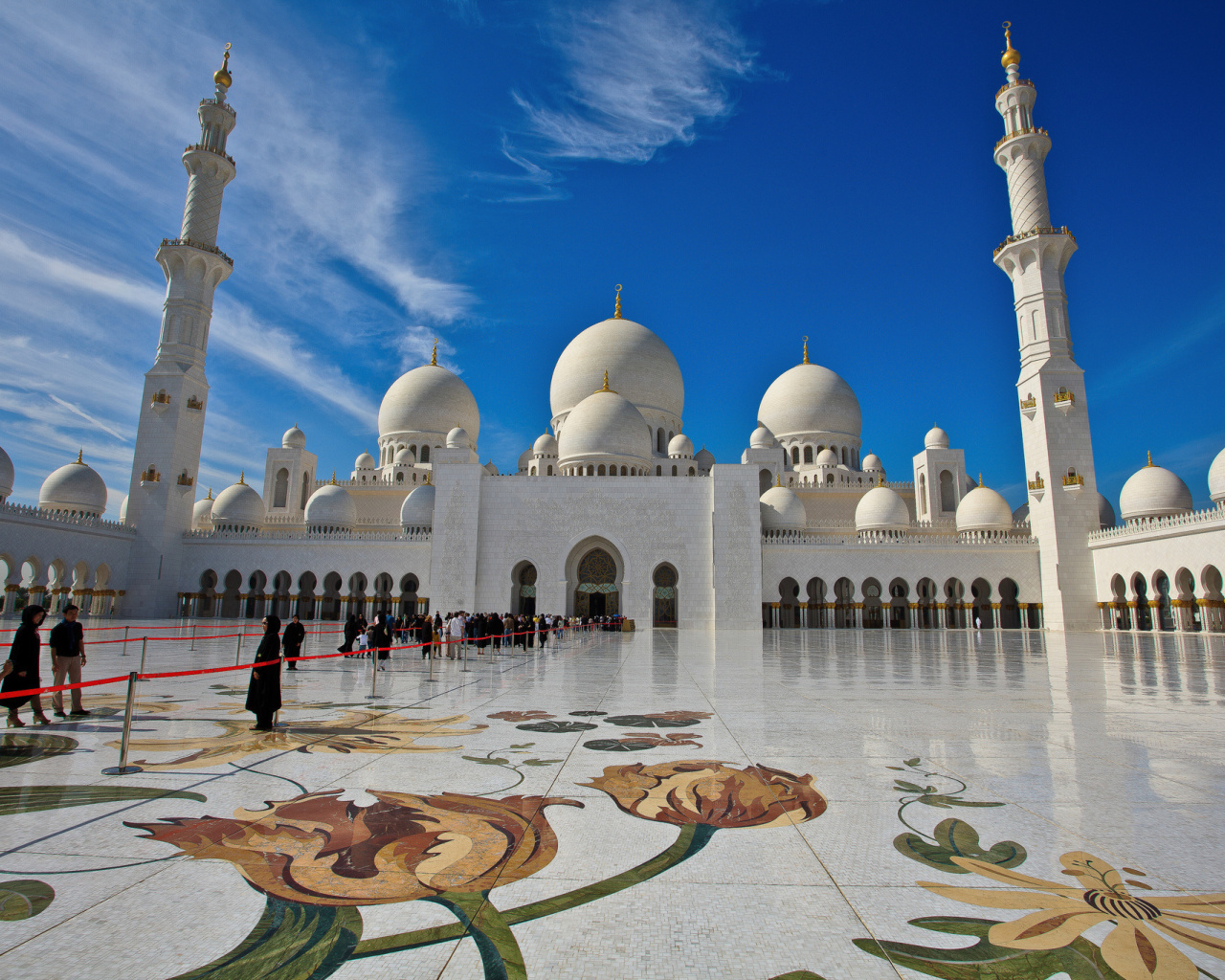 Das Sheikh Zayed Mosque located in Abu Dhabi Wallpaper 1280x1024