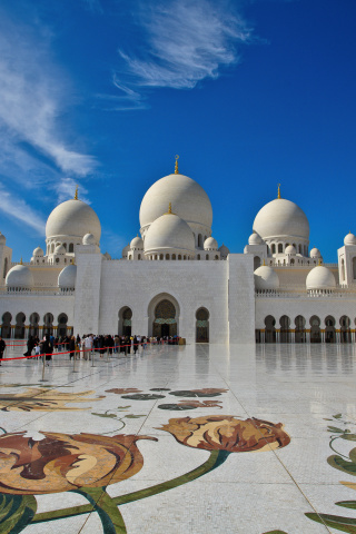 Sheikh Zayed Mosque located in Abu Dhabi wallpaper 320x480