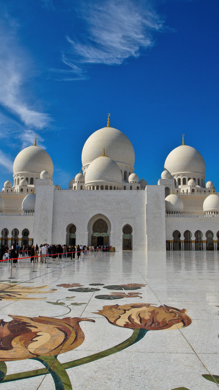 Sheikh Zayed Mosque located in Abu Dhabi wallpaper 750x1334