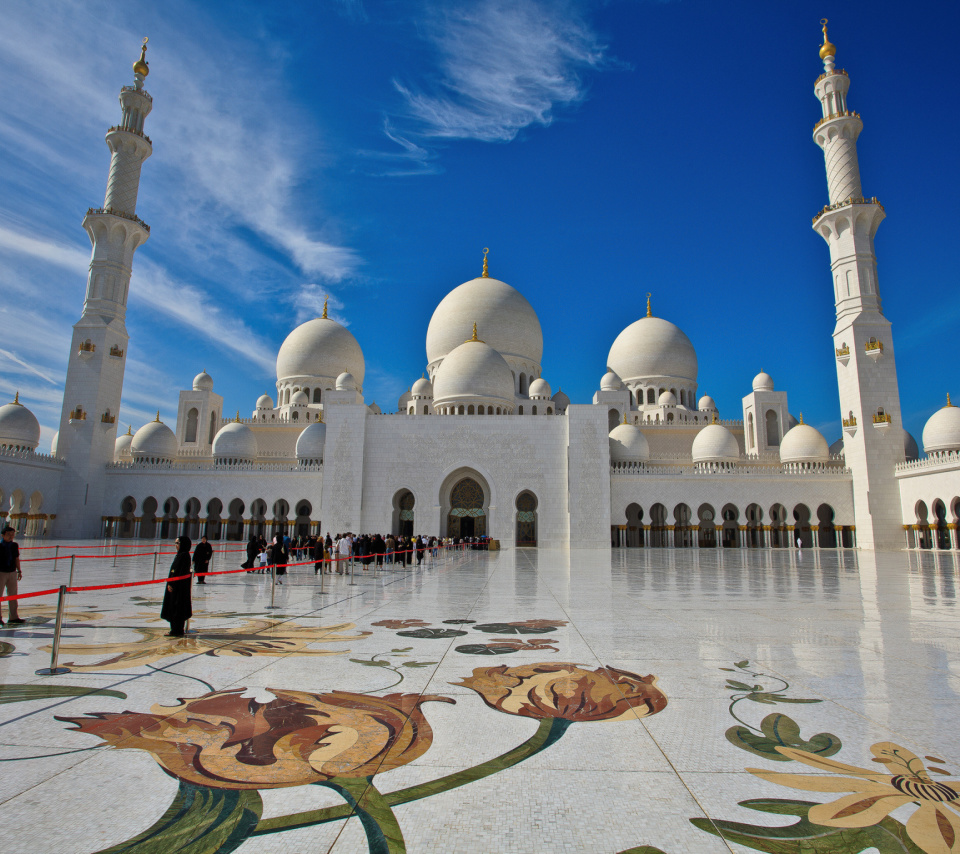 Das Sheikh Zayed Mosque located in Abu Dhabi Wallpaper 960x854