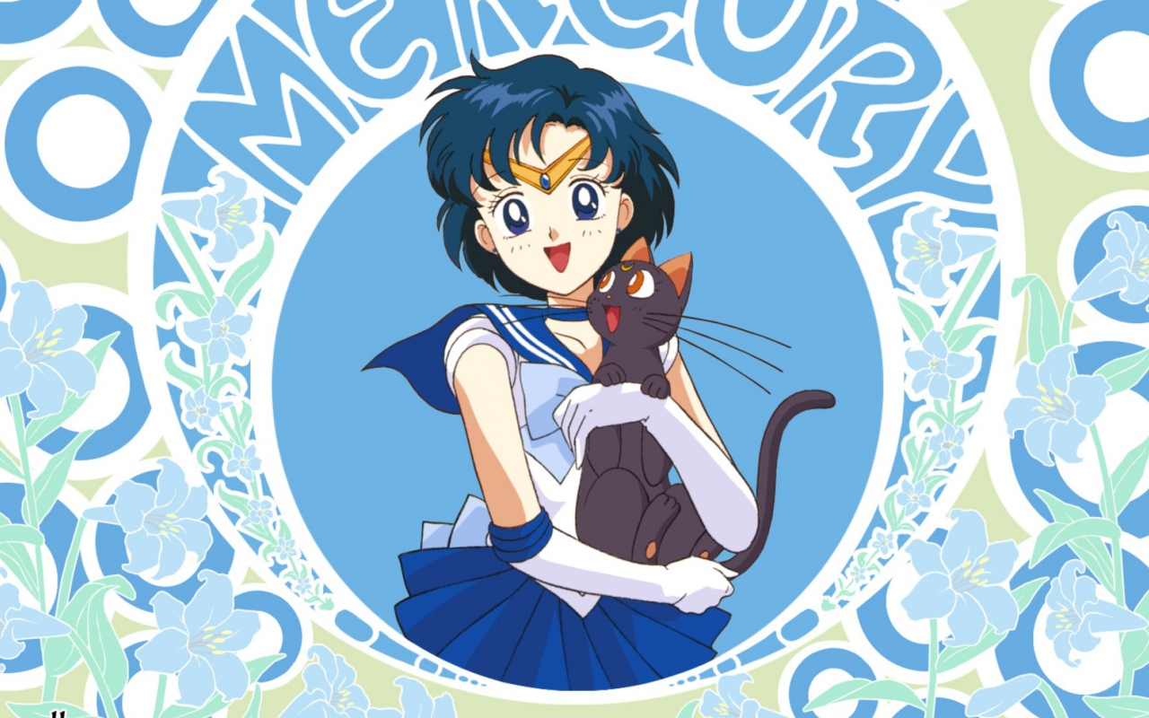 Screenshot №1 pro téma Sailor Moon With Cat 1280x800