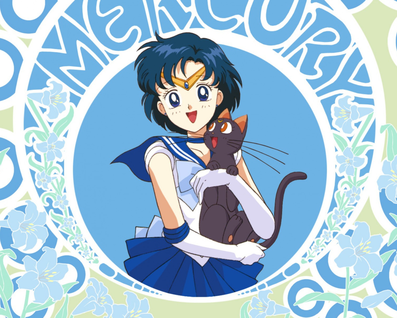Das Sailor Moon With Cat Wallpaper 1600x1280