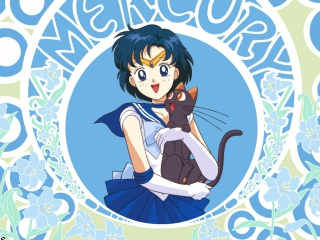 Sailor Moon With Cat wallpaper 320x240