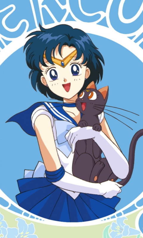 Fondo de pantalla Sailor Moon With Cat 480x800