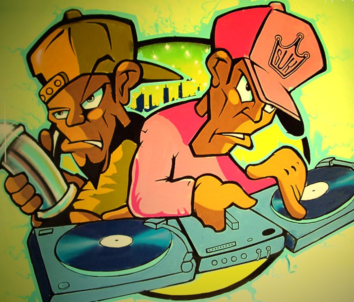 Das DJ Graffiti Wallpaper 1200x1024