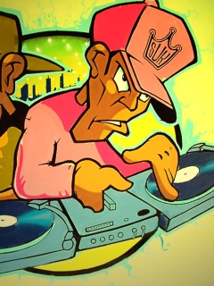 Das DJ Graffiti Wallpaper 240x320