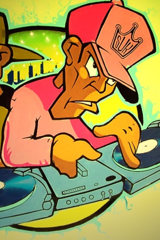 Das DJ Graffiti Wallpaper 320x480