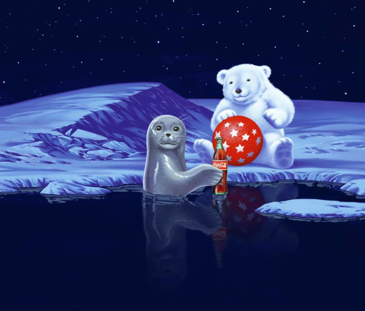 Fondo de pantalla Seal Bear And Cola 1200x1024